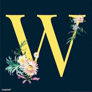 Letter W with blossoms | Free stock vector - 545001