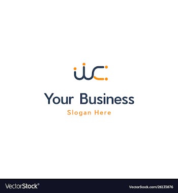 Letter wc human care logo vector image