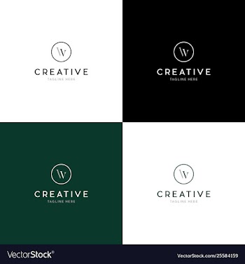 Letter wv creative business logo design vector image