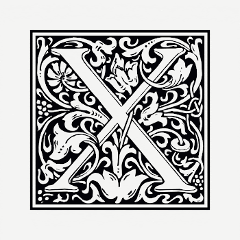Letter X  clipart, black | Free PSD - rawpixel