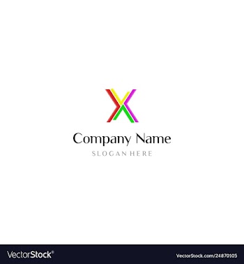 Letter x colorfully creative media tech logo desig vector image