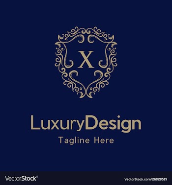 Letter x luxury shield frame creative business log vector image
