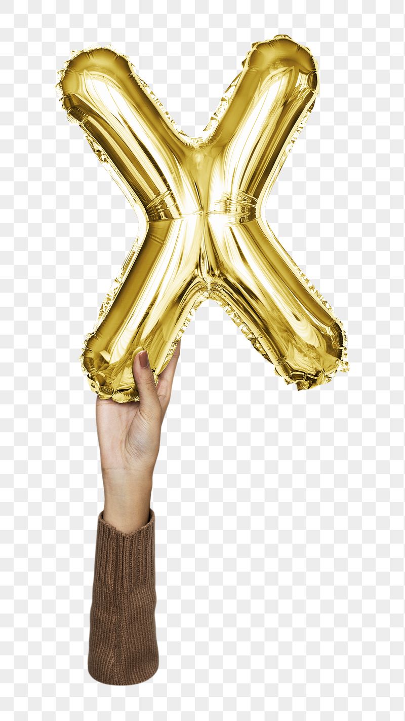 Letter X png gold balloon | Free PNG - rawpixel