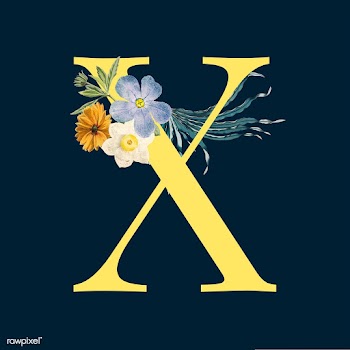 Letter X with blossoms | Free stock vector - 544935