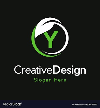 Letter y circle leaf creative business logo vector image