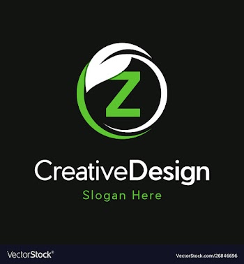 Letter z circle leaf creative business logo vector image