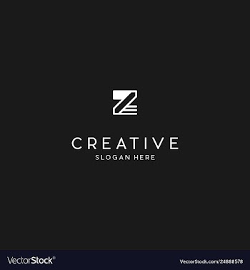 Letter z line creative business logo design vector image