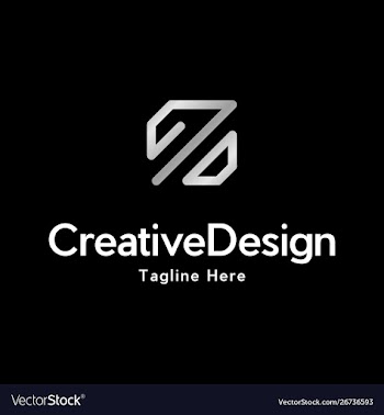 Letter z outline creative silver logo vector image