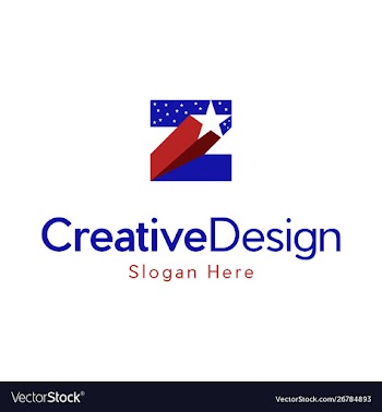 Letter z star american creative business logo vector image