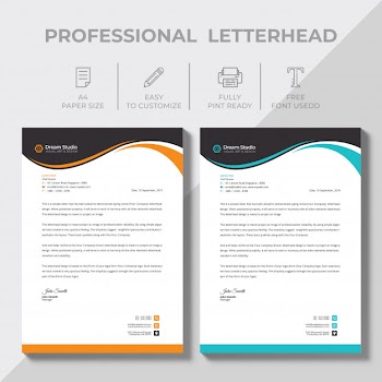 Letterhead template in flat style Free Vector