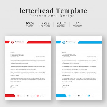 Letterhead template with various colors Free Vector