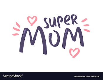 lettering for mother day retro emblem for super