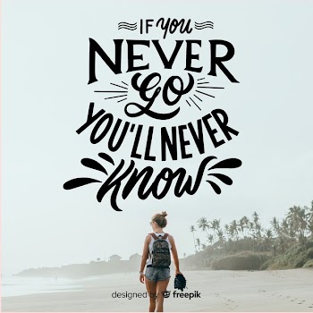 Lettering quote with image Free Vector