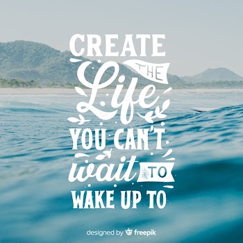 Lettering quote with image Free Vector