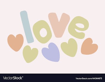 lettering with hearts love