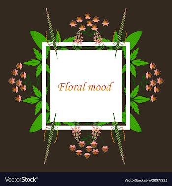 Lettering with leaves floral mood hand sketched vector image