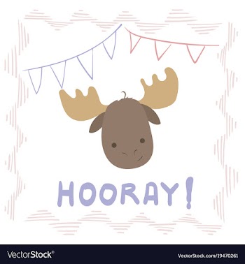 Lettering with moose portrait vector image