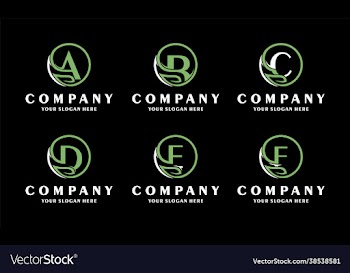 letters eco logo with creative leaves