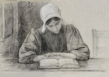 Lezend meisje met kap (ca. 1874&ndash;1925) by Jan Veth. Original from The Rijksmuseum. Digitally enhanced by rawpixel.