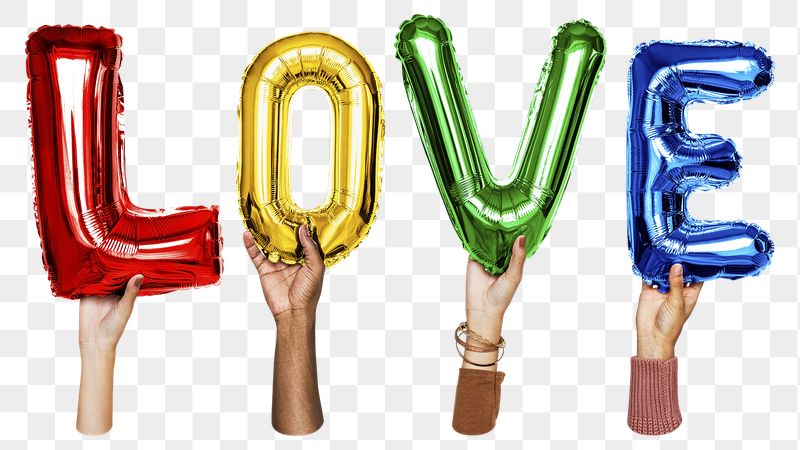 LGBT love balloon png word | Free PNG - rawpixel