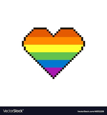 lgbt rainbow flag in heart shape