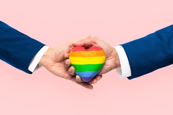 LGBTQ+ community heart with hands united | Free stock photo | High Resolution image