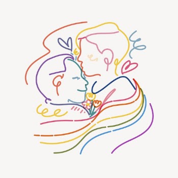 LGBTQ couple kissing clipart, gay | Free PSD Illustration - rawpixel
