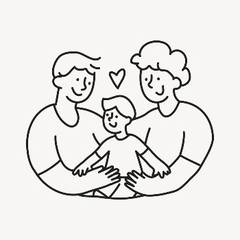LGBTQ family hand drawn clipart, | Free PSD Illustration - rawpixel
