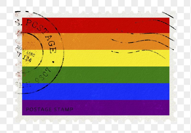 LGBTQ flag png post stamp | Free PNG - rawpixel
