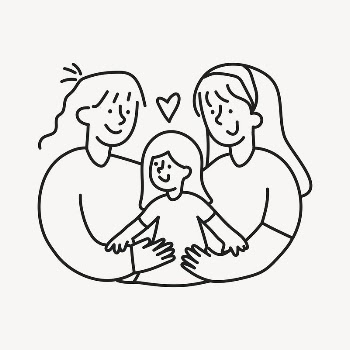 LGBTQ parenting doodle clipart, adoption | Free Vector Illustration - rawpixel