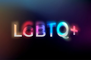 LGBTQ+ word in colorful neon psychedelic font… | Free stock illustration | High Resolution graphic