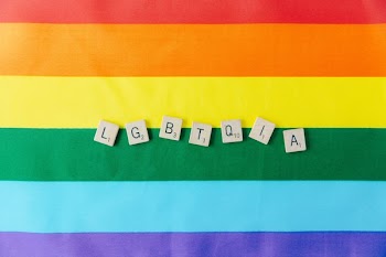 LGBTQIA Letters On A Pride Flag
