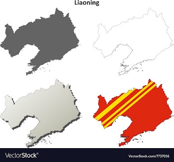 Liaoning blank outline map set vector image