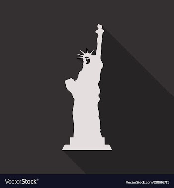 Liberty statue icon in flat style with shadow vector image