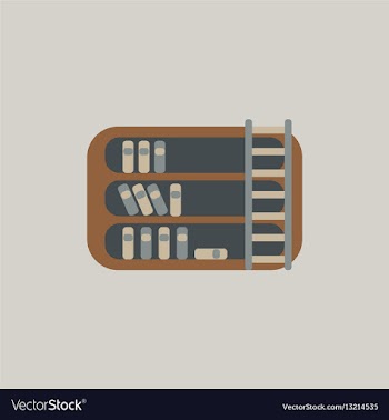 Library and ladder vector image