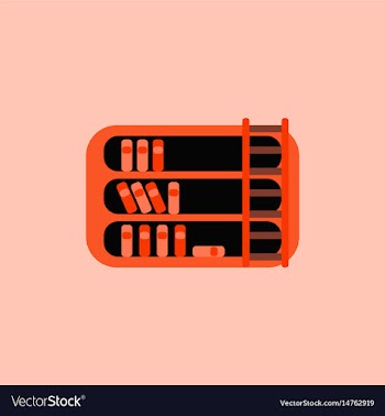 Library and ladder vector image