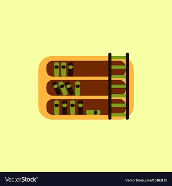 Library and ladder vector image