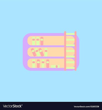 Library and ladder vector image