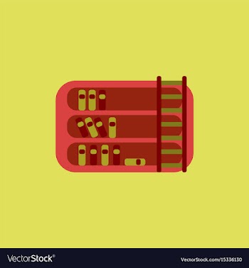 Library and ladder vector image