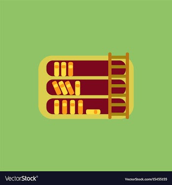 Library and ladder vector image