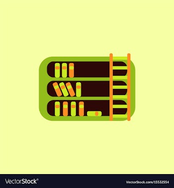 Library and ladder vector image
