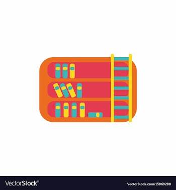 Library and ladder vector image