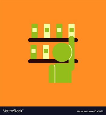 Library and man silhouette taking book vector image