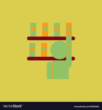 Library and man silhouette taking book vector image