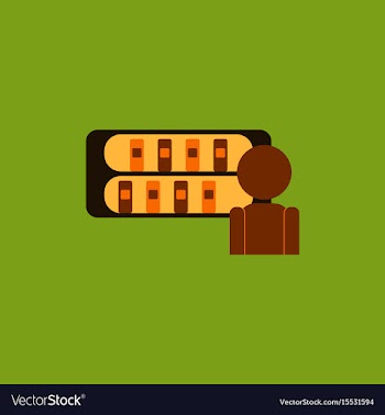 Library and man silhouette vector image
