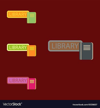 Library books collection vector image