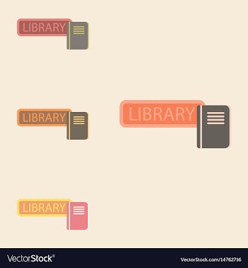 Library books set vector image
