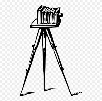 Library Camera Tripod Clipart - Drawing Of The First Camera