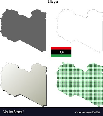 Libya outline map set vector image