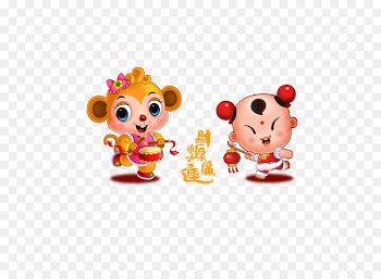 Lichun Caishen Happiness Chinese New Year Bodhisattva - Monkey Caiyuanguangjin auspicious element 